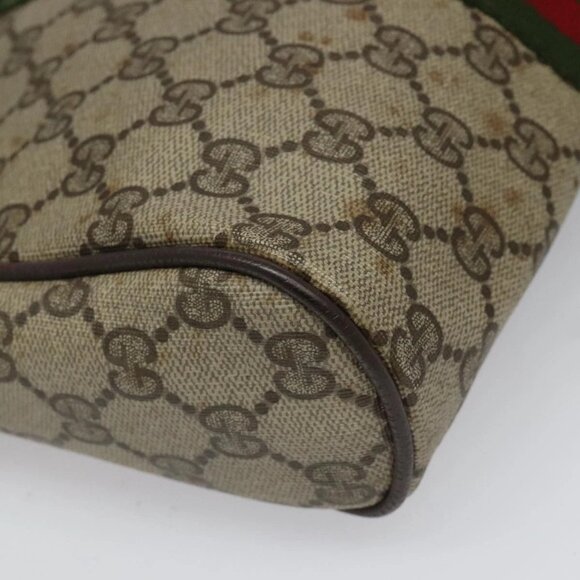 GUCCI GG Supreme Web Sherry Line Clutch Bag PVC Beige 89 01 012 Auth 112453 - Picture 5 of 16